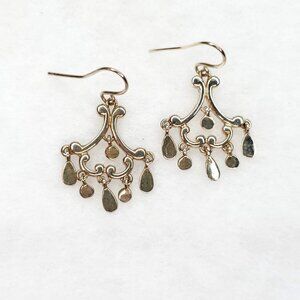 Sterling Silver Chandelier Earrings Dangles Whisps Pierced Boho Tassels Peacock